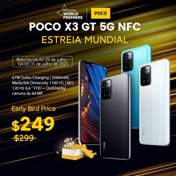 <br />
						POCO X3 GT с чипом MediaTek Dimensity 1100 и 67-ваттной зарядкой уже можно купить на AliExpress за $249<br />
					